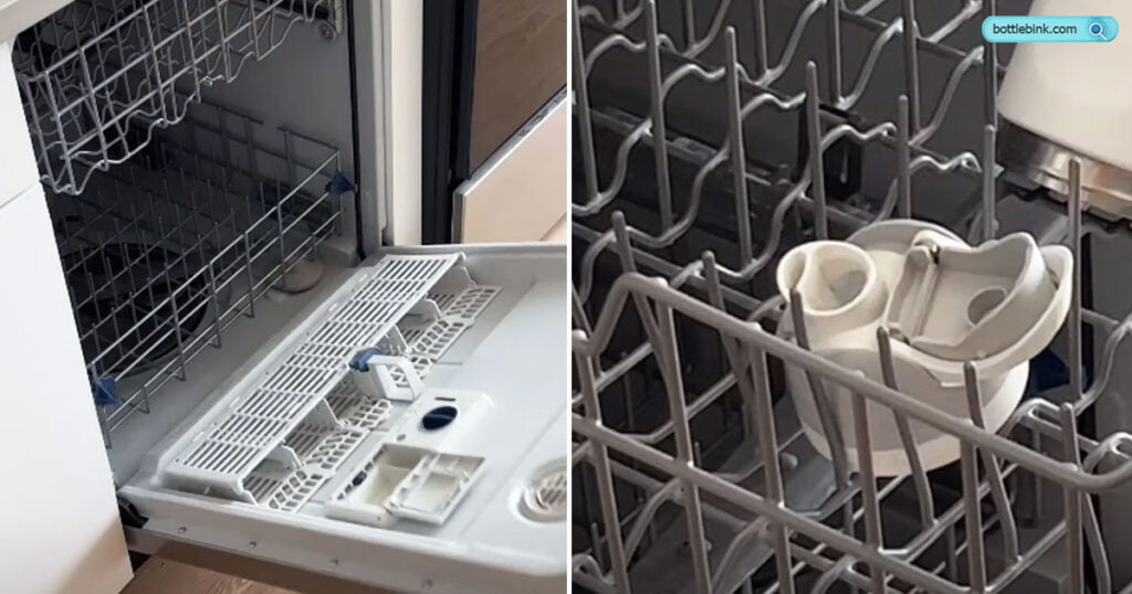 Owala water bottle in the dishwasher